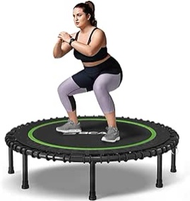BCAN 450LBS/550LBS Foldable Mini Trampoline, 40"/48" Fitness Trampoline with Durable Bungees, Stable & Quiet Exercise Rebounder for Kids/Adults,Great Mini Trampoline for Indoor/Garden Workout