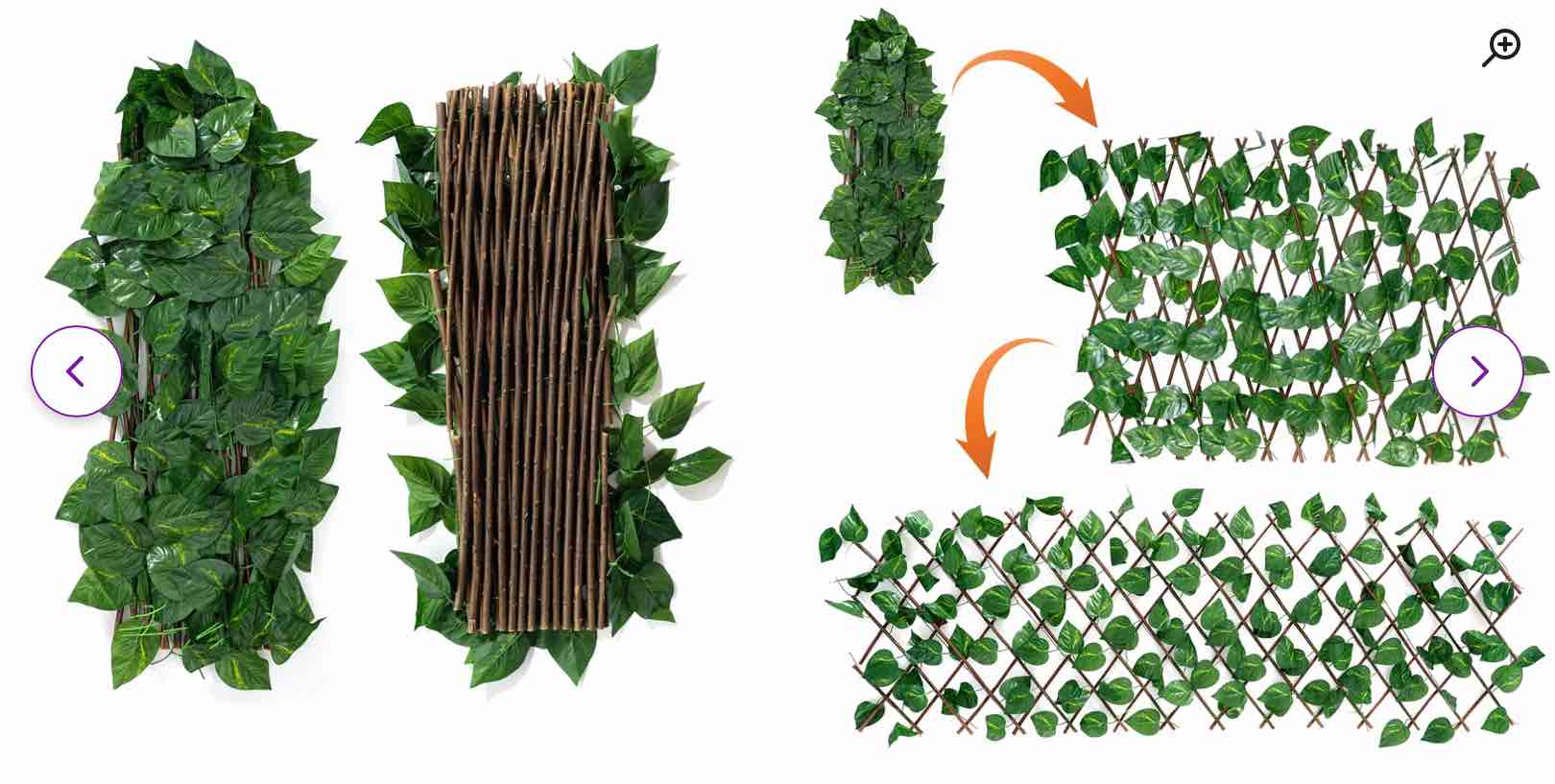 Expandable 18.5'' H x 79'' W Scindapsus Leaves Fencing (Set of 2)