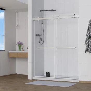 RM-5976-BN Oceanus 55"- 59" W X 76" H Double Sliding Frameless Shower Door With Hardware 