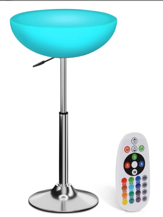 Lindella LED Light Up 16 Color Changing Bar Stool Table