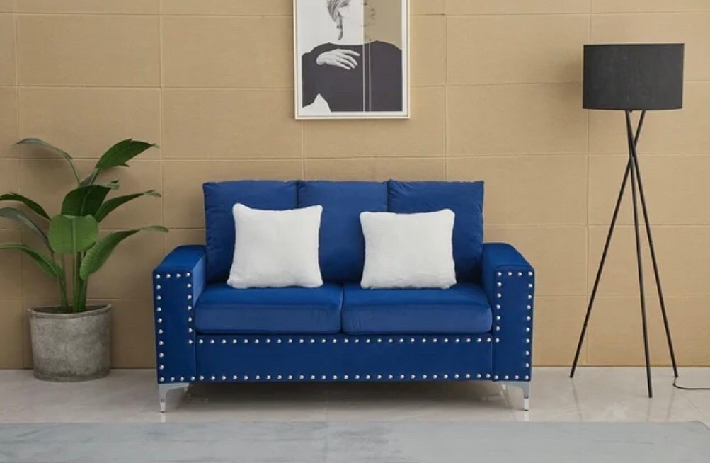 Kingway Furniture Armeni Velvet Living Room Loveseat