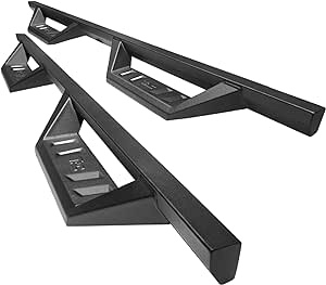 TAC Sidewinder Running Boards Fit 2019-2024 Chevy Silverado/GMC Sierra 1500 | 2020-2023 2500/3500 Crew Cab Truck 4” Drop Fine Texture Black Side Steps Nerf Bars Rock Slider Armor Accessories (2pcs)