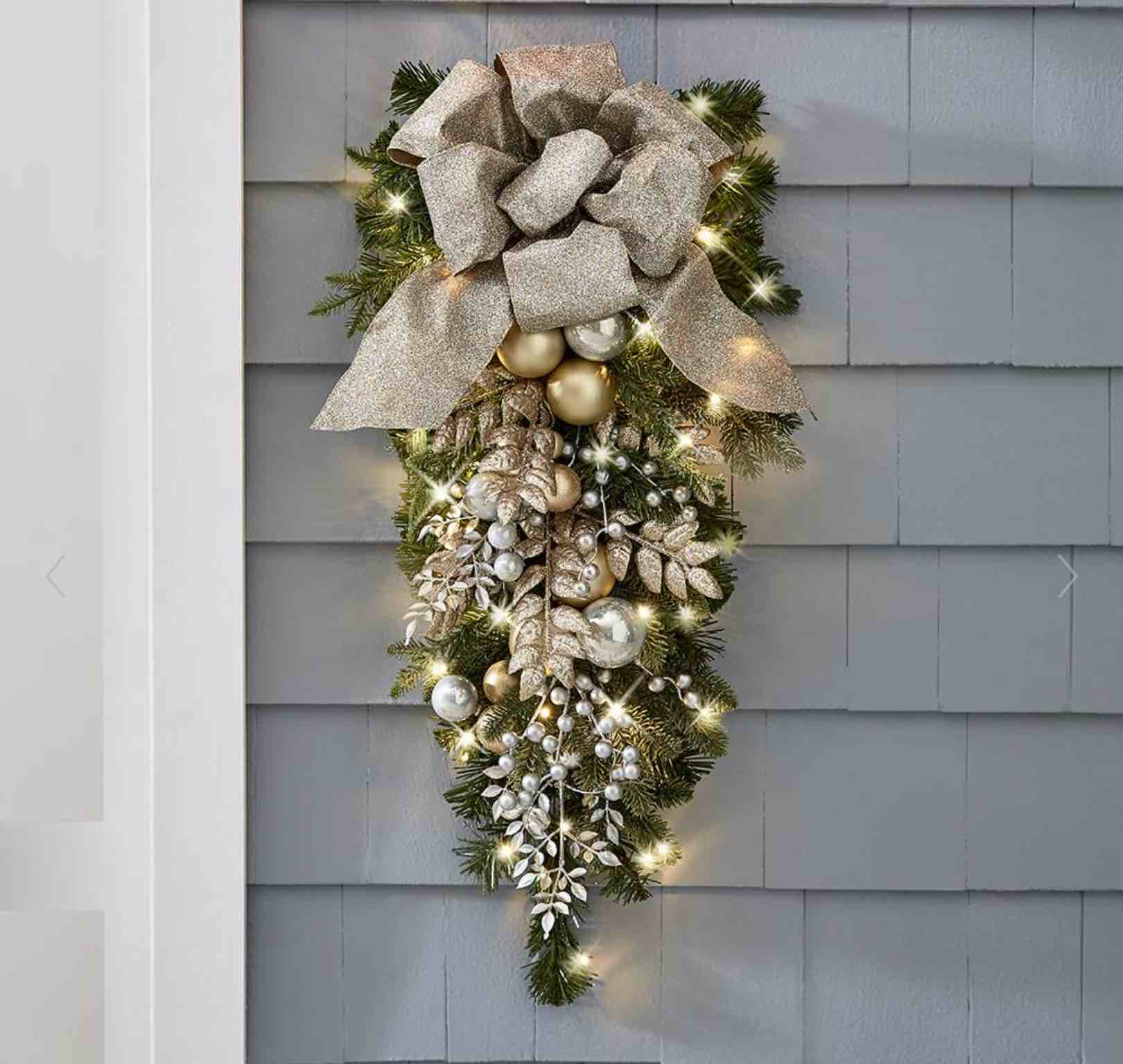 The Cordless Prelit Silver And Champagne Holiday Trim