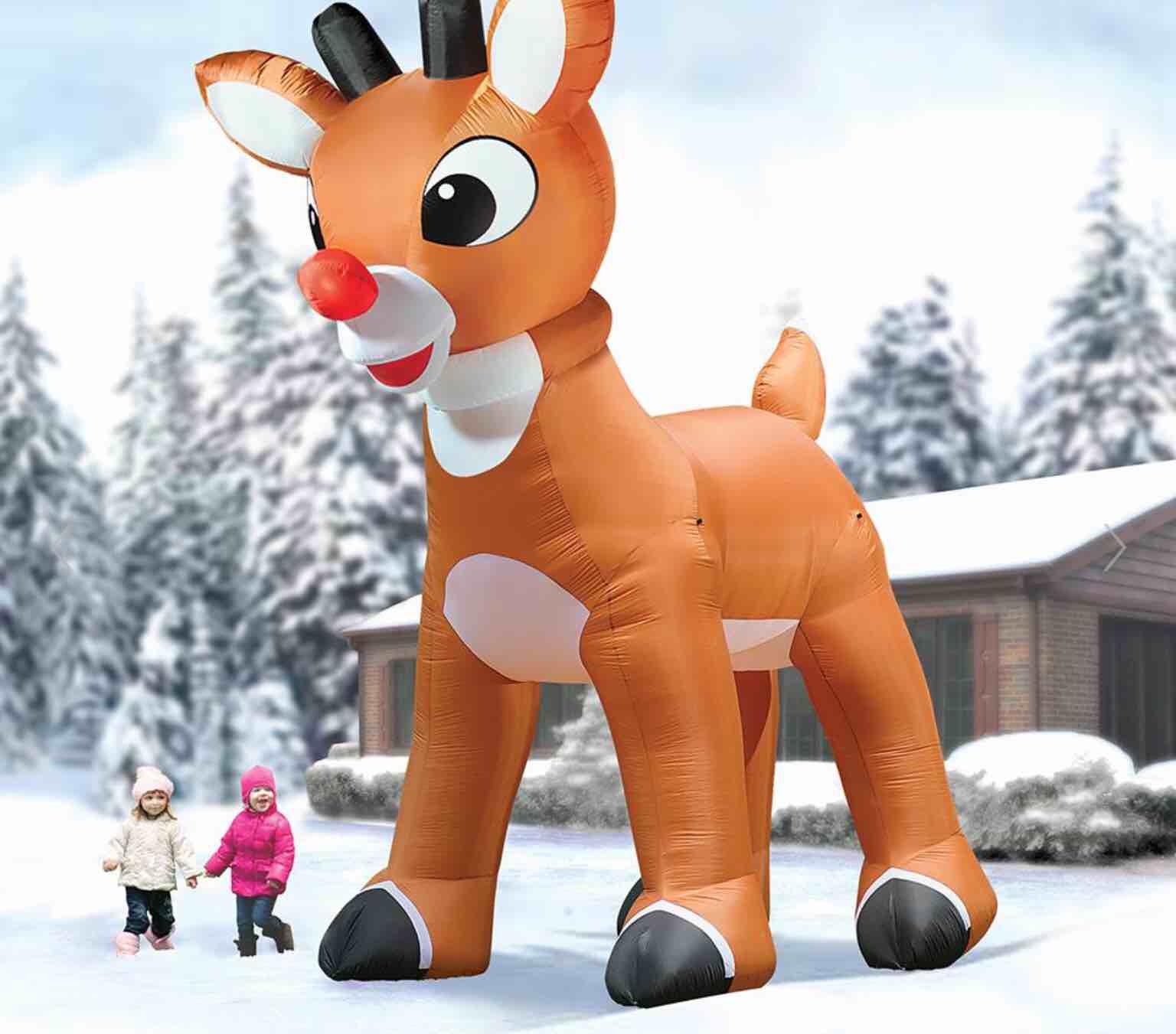 The 15' Inflatable Rudolph With Blinking Nose