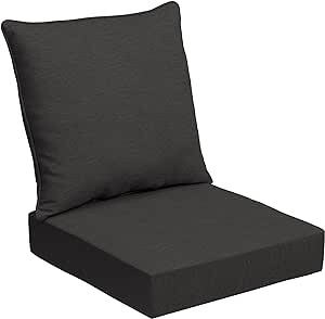 Arden Selections 2-Piece Charcoal Deep Seat Patio Chair Cushion, (2 Sets)