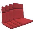 outdoor patio chair cushion, maroon, set of 4