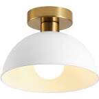kudos Flush Mount Ceiling Light, 12-inch LED Ceiling Light Fixture, White and Gold Finish, 12W 1200lm Light Fixtures Ceiling Mount for Bedroom, Hallway, 3000K/4000K/5000K Adjustable, KDCL01-WT