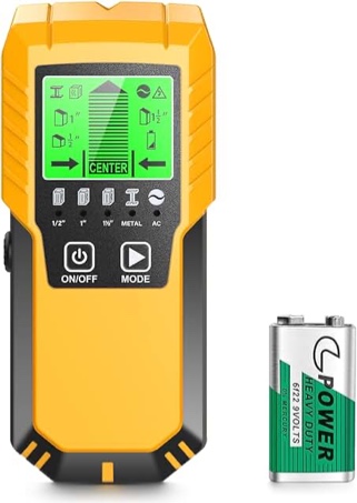 Stud Finder Wall Scanner Detector - 5 in 1 Electronic Wall Wood Metal Stud Finder Edge Center Beam Finders Stud Sensor with LCD Display for Live AC Wire Pipe Metal Wood Studs Joist Drywall Detection Black