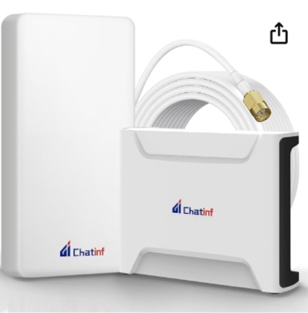 Chatinf Cell Phone Signal Booster with Built-in Antenna Up to 6000 Sq Ft, Cell Phone Signal Booster for Home, Office, RV, Boost 5G 4G LTE U.S.&Canada for AT&T Verizon T-Mobile FCC Reg & ISED Approved