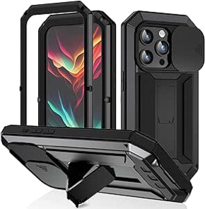 Lunivop for iPhone 15 Pro Max Case Heavy Duty Protection Rugged Screw Full Body Military Grade Metal Rubber with Stand Hard Built in Screen Protector Durable Phone Cover Men Armor 2023 (Yellow)