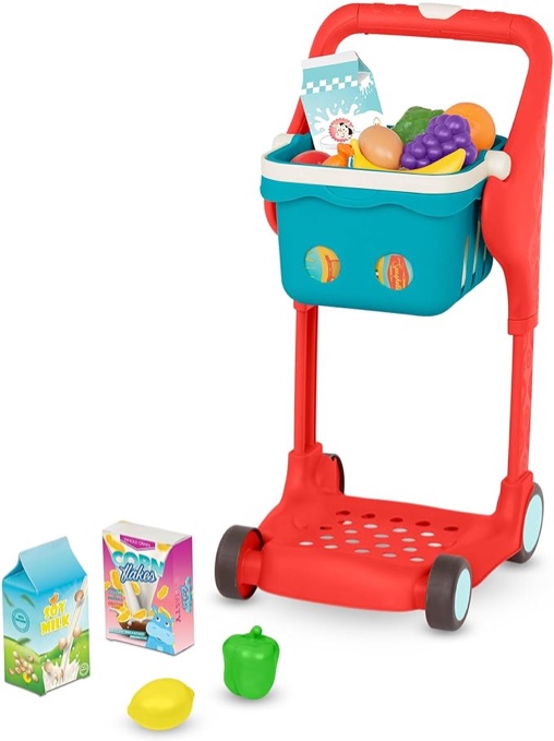 B. toys- B. play- Shop & Glow Toy Cart- Pretend Play Toys for Toddlers- Shopping Cart- Grocery Cart with Lights & Sounds – Basket & Play Food- 2 Years +