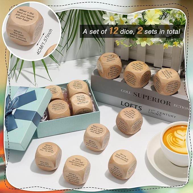 Libima 24 Pcs Conversation Cubes Social Emotional Learning Foam Cubes Activity Cubes for Classroom School Teacher Party Game Supplies