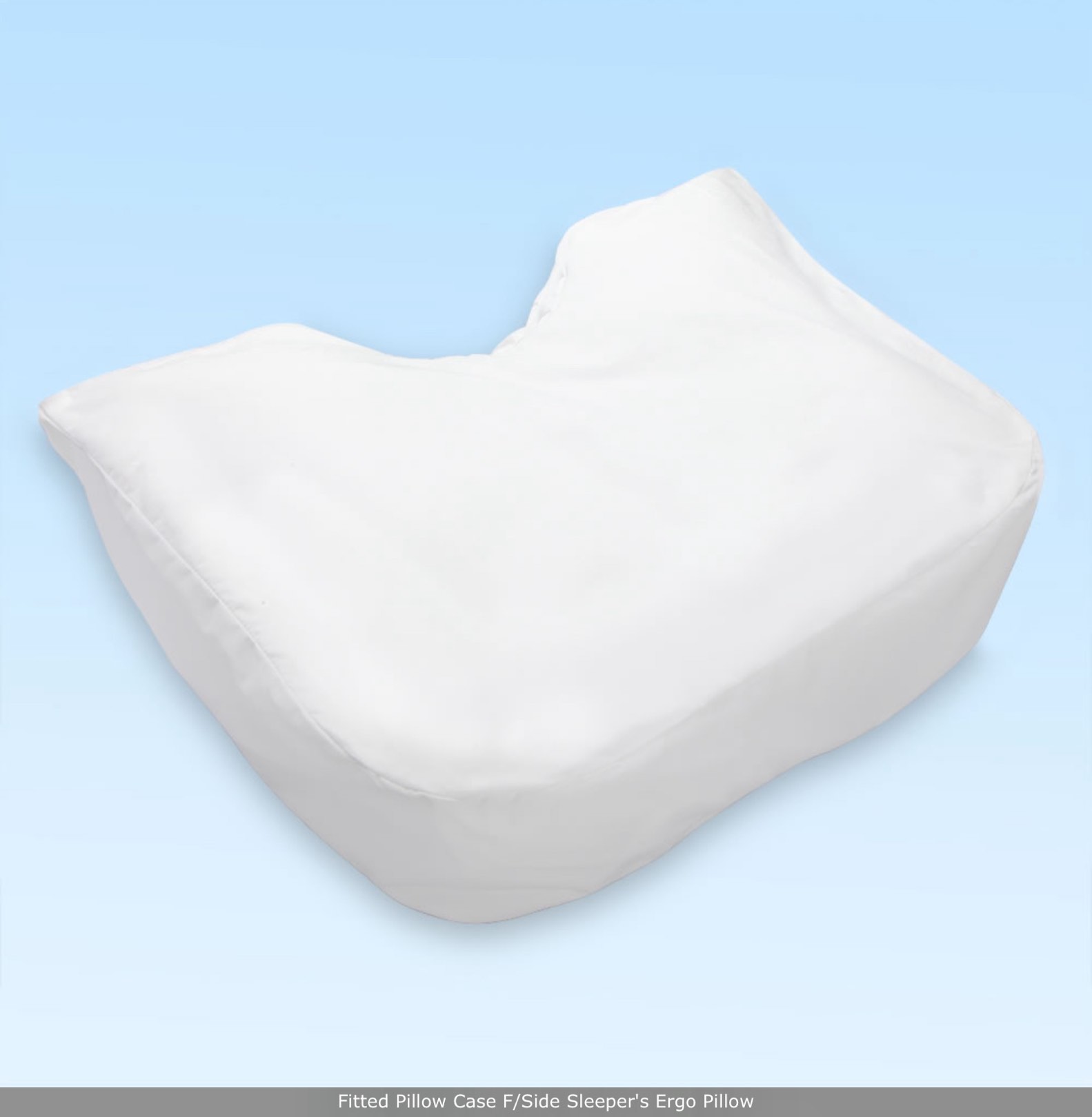 Fitted Cotton/Poly Pillow Cover For The Side Sleeper's Ergonomic Pillow