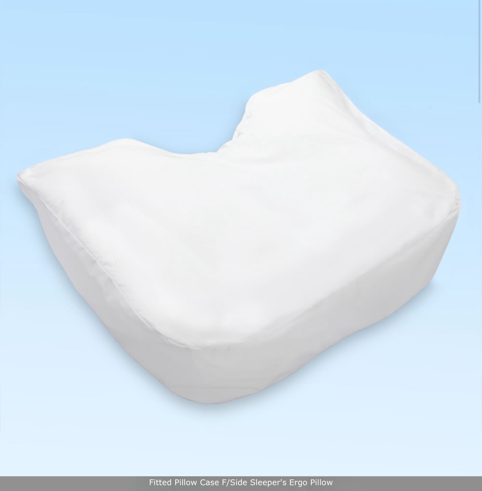 Fitted Cotton/Poly Pillow Cover For The Side Sleeper's Ergonomic Pillow
