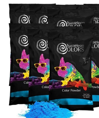 Chameleon Colors Color Powder, Vibrant Blue Holi Color, 10 Pounds (1 Pound per Packet), Pack of 10: