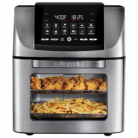 Gourmia GAF1220 14-Quart Digital All-in-One Stainless Steel Air Fryer, Oven, Rotisserie & Dehydrator with Large Window + Interior Light- Includes 5-Piece Accessory Kit