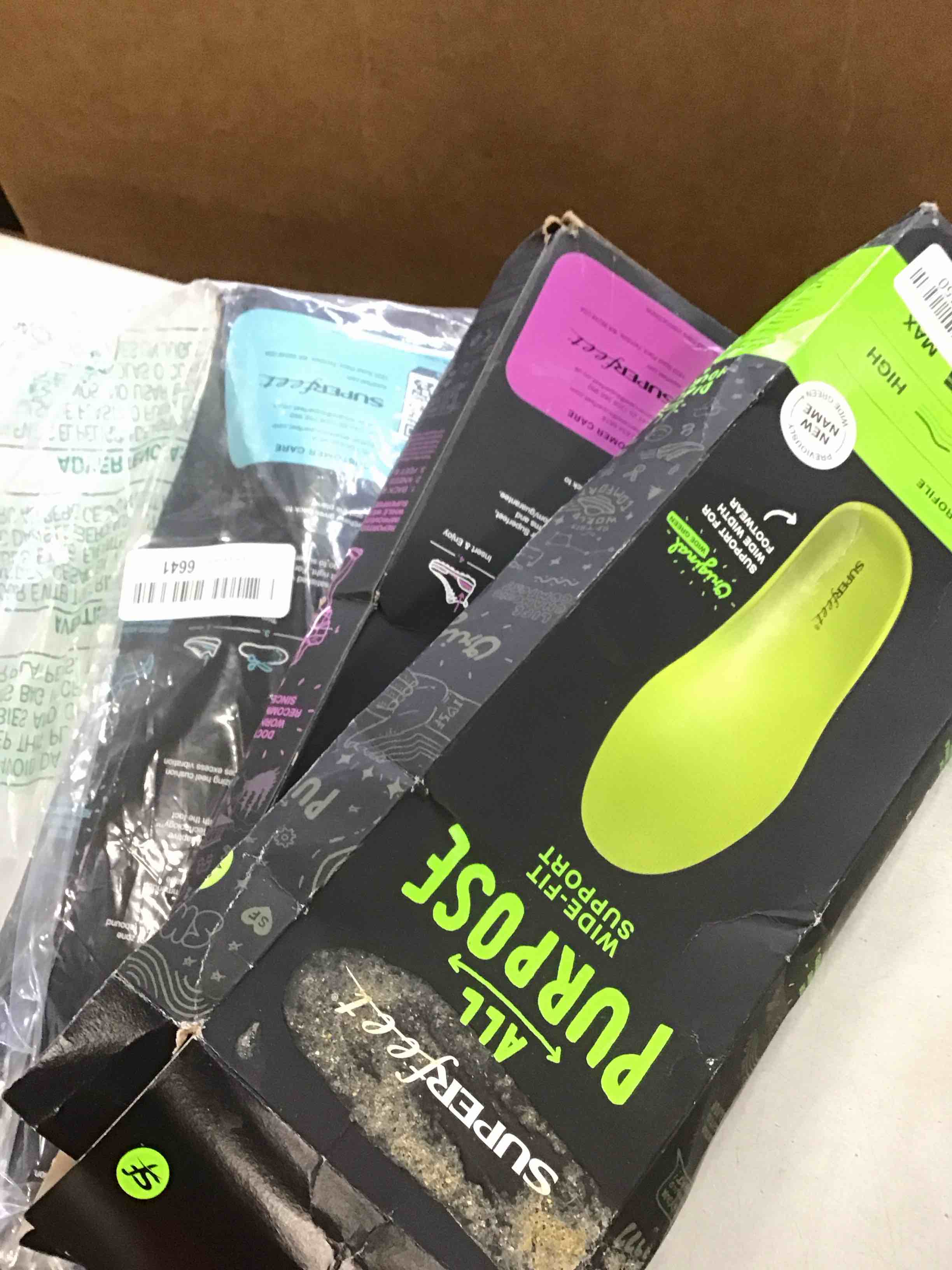 Assorted insoles varying styles sizes