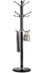 Kertnic Metal Coat Rack Freestanding 16 Hooks, Entry-way Coat Racks Stand with Natural Marble Base Hall Tree, Easy Assembly for Coat Tree Hats Hanger Holder for Purse, Scarf Rack, Jacket (Black)