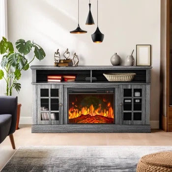 Anias 56.29'' Media Console TV Stand For TVs Up To 70" ( Electric Fireplace Not Included)
