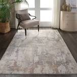 Abstract Machine Woven Area Rug in Beige