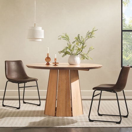 Johnovan 48" Round Solid Wood Pedestal Dining Table (Box 1 Of 2)