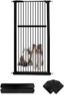 Lumizone Extra Tall Pet Gate 55.12" High Pressure Mounted 30.12"-34.05" Extra Wide (9 Sizes) 1.37" Gap for Cat Dog Children Stairs Doorway Hallway No Drilling Auto-Close (30.12"-34.05", Black)