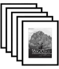 Americanflat 16x20 Picture Frame in Silver - Use as 12x16 Picture Frame with Mat or 16x20 Frame Without Mat - Wide Engineered Wood Frame, Plexiglass Cover, and Hanging Hardware for Wall