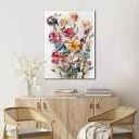 Framed Colorful Floral Canvas Wall Art Flowers Rose Wildflowers painting Wall Decor Artwork Modern Botanical Picture paints Poster Prints Ready to Hang (Floral, 16x24 Inch Framed)