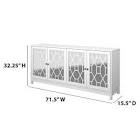 Alayna 71" Sideboard with Mirrored Doors, White
