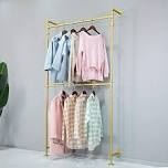 industrial pipe clothes rack for closet storage gold 