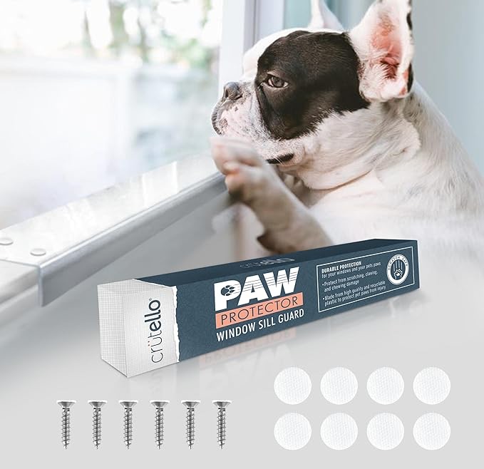 Crutello Window Sill Guard Protector from Dogs 2 Pack Transparent, Window Sill Cover Dog Scratch Protector, Strong Transparent Protection from Pets, Heavy Duty Scratch Shield, 33.5 x 2.25 x 1 Inches