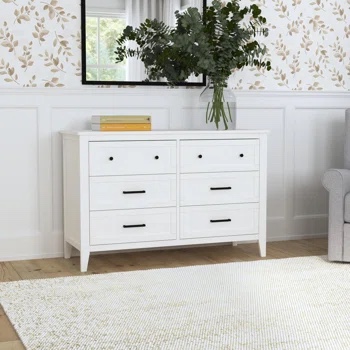 Sawyer Farmhouse 6 Drawer 19" W Double Dresser