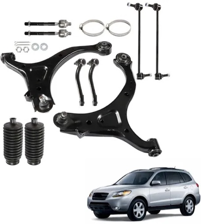 GXYWADY 10Pc Kit Front Lower Control Arm Sway Bar link Boots Replacement for 2007-2012 Hyundai Santa Fe Replacement for KIA Sorento 2011-2013