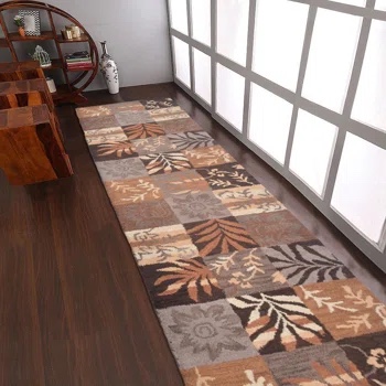 Lydecker Floral Handmade Tufted Wool/Cotton Brown Area Rug Runner