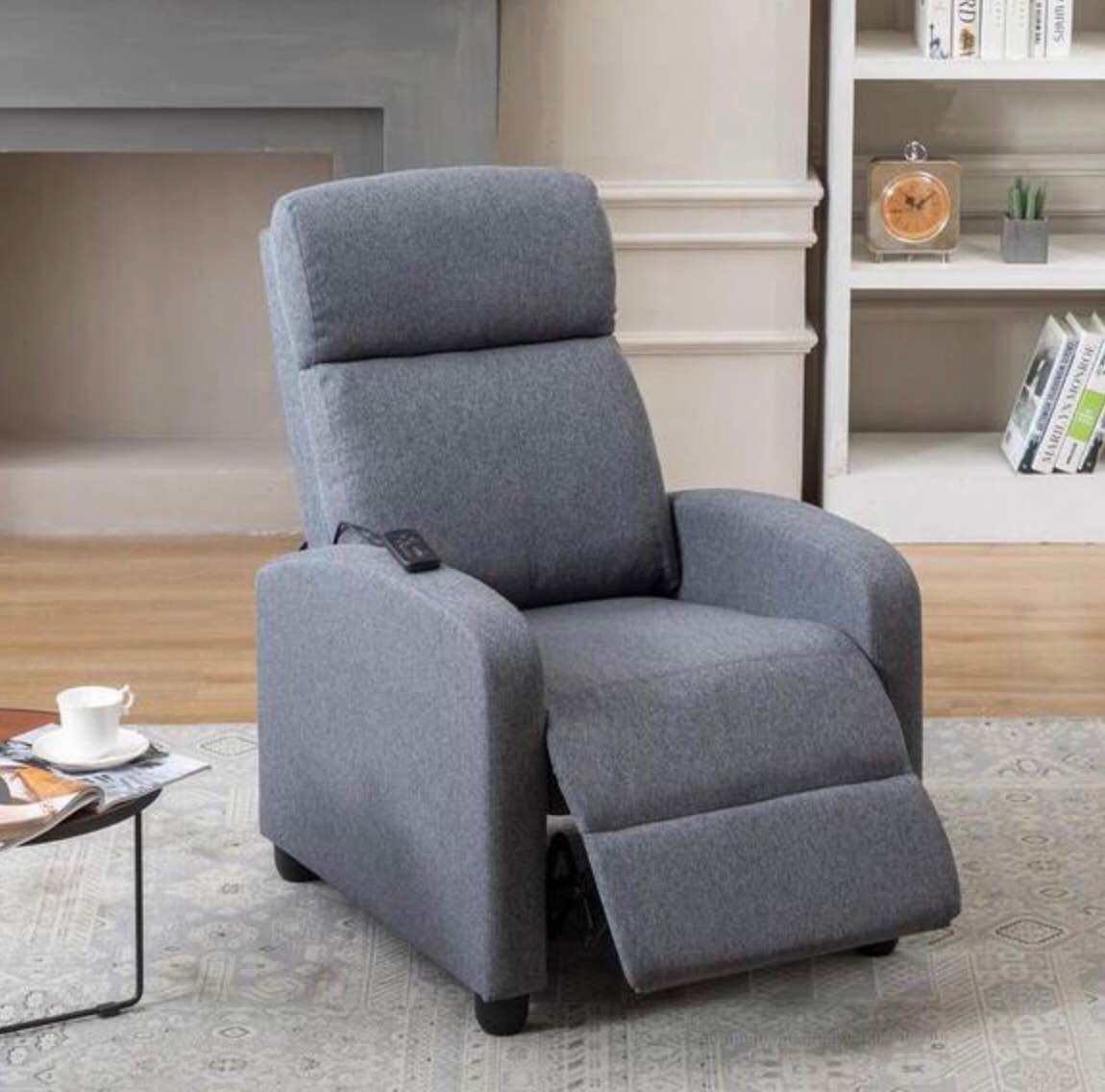FENBAO Gray Living Room Chair Recliner Chair for Bedroom Massage Recliner Sofa Chair Home Theater Seating Recliner Leather