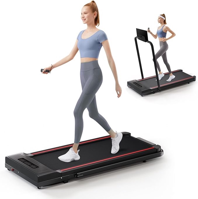 Sperax Treadmill-Walking Pad-Under Desk Treadmill-2 in 1 Folding Treadmill-Treadmills for Home-Black Red