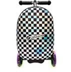 Lascoota Scooter Suitcase, Foldable Scooter Luggage For Kids - Lightweight Kids Ride on Luggage Scooter with Wheels, LED Lights - Astronaut Graphic Suitcase Scooter, Ride On Suitcase for Kids Ages 2-5