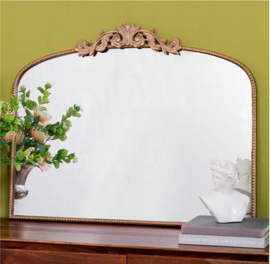 Royal Crest 40" x 31" Arch Top Traditional Gold Wall Mirror