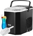 Ice Maker Countertop with Handle,9 Cubes Ready in 6 Mins,26Lbs/24H, Self-Cleaning Portable Ice Machine with Basket and Scoop, for Home/Kitchen/Camping/RV