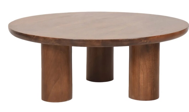 Wood 35” Scandinavian coffee table brown KD (2 boxes) 