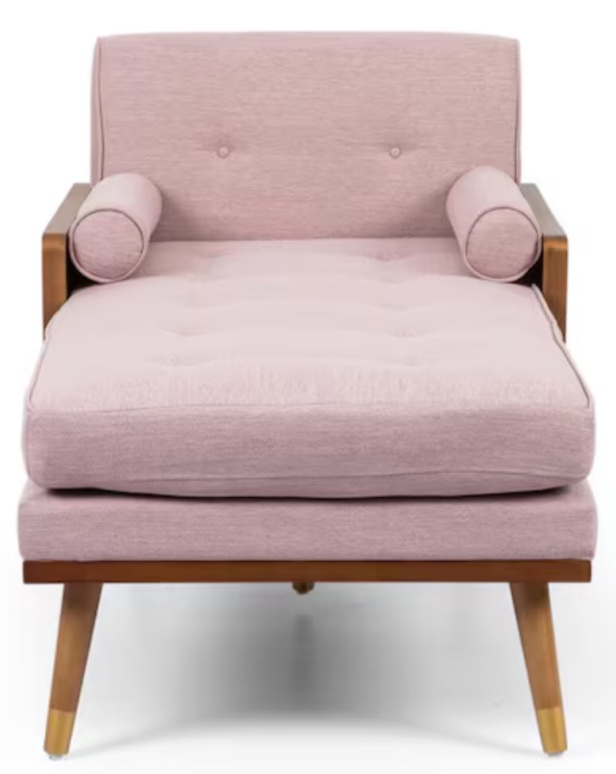 Cape Tufted 2 Round Arm Chaise Lounge light blush 