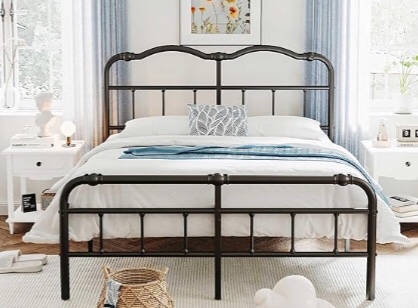 FDLOGW Full Size Bed Frame with Headboard and Footboard, 18 Inch High, No Box Spring Needed Heavy Duty Metal Platform Bedframe, Noise Free