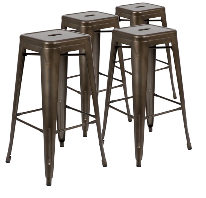Gun metal 4pc Bar stools 