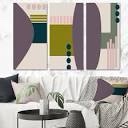 Scandinavian Abstract Geometric Minimalistic Typography VI - Mid-Century Modern Art Set Of 3 Pieces