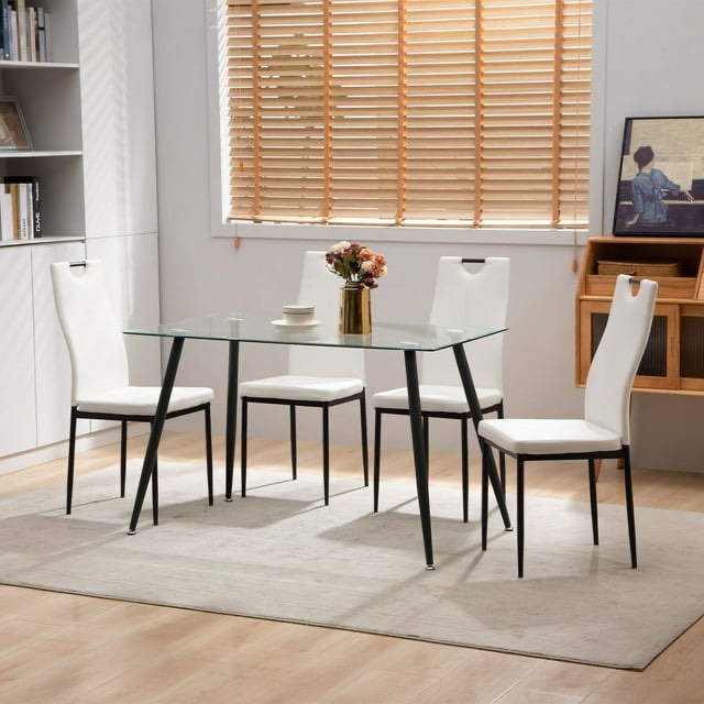 CHPUA40033WT Boowill Dining Room Table Set, Kitchen Table Set with 4 White Chairs, (incomplete only chair)Dinette Sets for Home Breakfast
