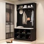 Hall Tree With Storage Bench, 3-In-1 Entryway Bench With Coat Rack, Hall Tree With Bench And Shoe Storage