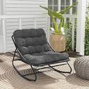 Outdoor Connor-Jack Rocking Metal Chair with Cushions