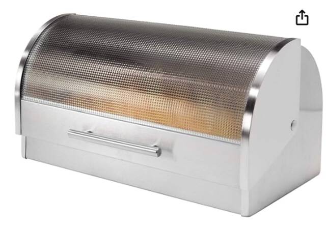 OGGI Neat Stainless Steel Bread Box W/ Tempered Glass Lid