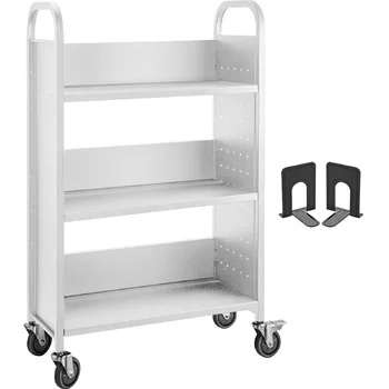 Library L-Shaped Shelves Book Cart