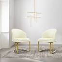 Rafer Modern Luxury Dining Chair, PU Leather Upholstery, Stainless Steel Base, Beige